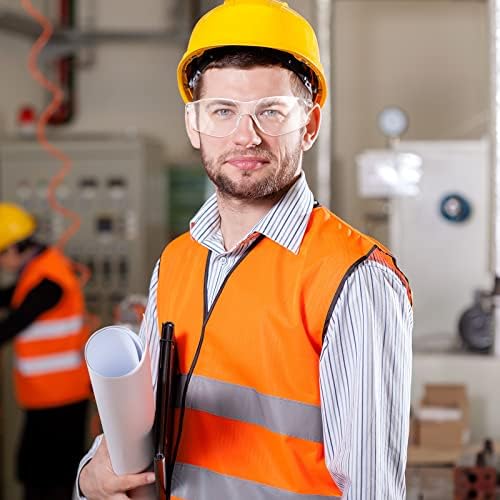 WFEANG 50 זוג משקפי בטיחות ברורים לגברים נשים, ANSI Z87.1 שריטות ועיניים עמידות בפני השפעה, משקפי בטיחות למבוגרים לעבודה