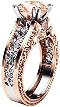 זהב ורד 925 טבעת אירוסין סוליטייר כסף לנשים תכשיטים לחתונה כלה וינטג 'אביזרים פופולריים