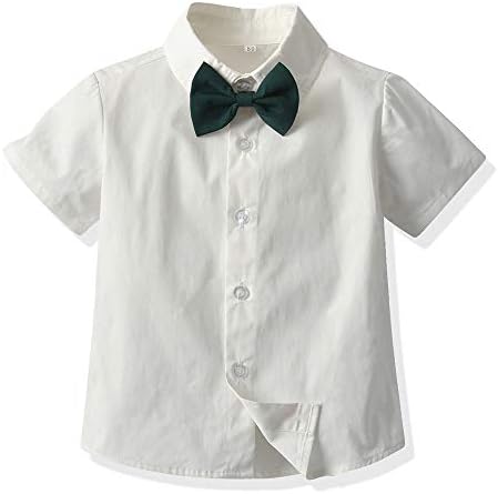 Faxson Kids Baby Boy בגדי ג'נטלמן חולצות קשת שרוול קצר+תלבושות מכנסיים קצרים