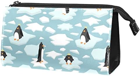 תיק איפור אטום למים, כיס איפור, מארגן קוסמטיקה נסיעות לנשים ונערות, קרחון פינגווין מצויר