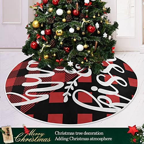 יום האהבה אהבה באפלו חצאית עץ חג המולד 36 אינץ 'תפאורה לבית לחצאית עץ חג המולד מחצלת לחג המולד לחג קישוט כפרי