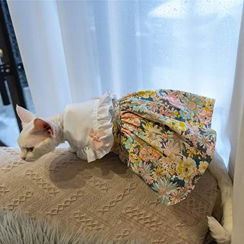 בגדי חתול חסרי שיער של אוצסטין, שמלת כותנה בסגנון נסיכה רטרו נושם בקיץ, מתאימה לגדלים שונים של ספינקס, קורניש
