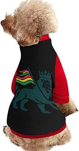 PrinucyStar Rastafarian Lion Flag הדפס סווטשירט חיית מחמד עם סרבל סוודר פליס לכלבים חתול עם עיצוב