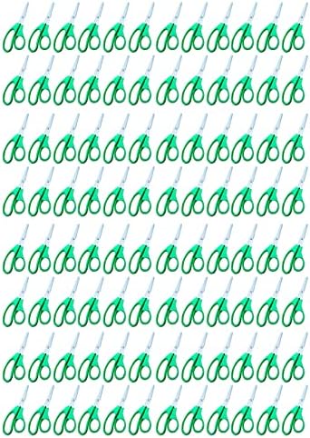 סט מספריים של 200 חתיכות מספריים בבית הספר 12.5 סמ ידית ירוקה מספריים בוטה מספריים נייר מספריים