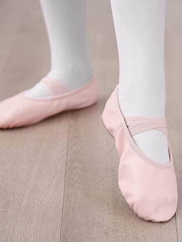 סטל בנות בלט נעלי עור אמיתי פעוט ללא עניבת בני בלט ריקוד כפכפים