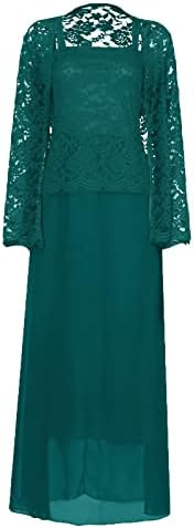 שמלת אם הכלה עם תחרה בכתפי בולרו שרוול ארוך מושך שמלות קרדיגן שמלות רוכסן צוואר מרובע ירוק