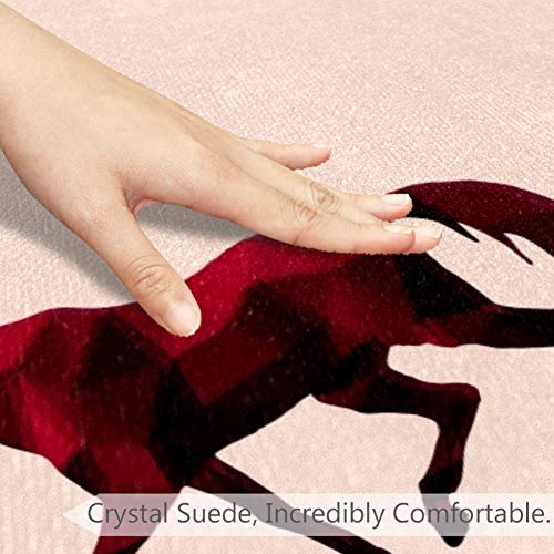 בעלי חיים דפוס חד קרן סוס אדום, שפשפת שטיחי שטיחים בשטח שטיחי שטיחים בגודל 23.6 אינץ