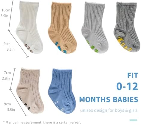 ערכת מתנה מצחיקה של גרבי תינוקות, מתנה חמודה למקלחת לתינוקות רעיון, 6 גרביים ללא החלקה, ל-0-12 חודשים
