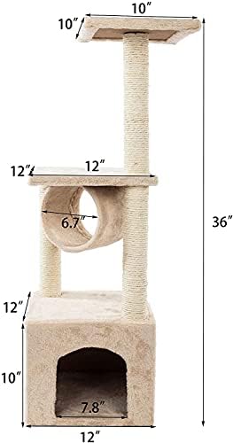 מגדל פעילות עץ חתול גנרי, מגדל משחק רב-שכבתי בגודל 36 אינץ