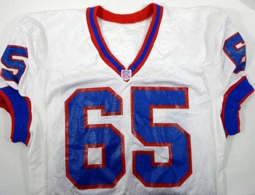 Buffalo Bills 65 משחק השתמש ב- White Jersey Bill0472 - משחק NFL לא חתום משומש
