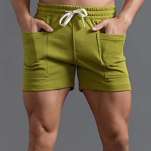 מכנסיים קצרים של BMISEGM גברים גברים קיץ צבע אחיד בכיסים גדולים מכנסיים כיס שרוך רופף ספורט מזדמן ריצה 2K כדורסל