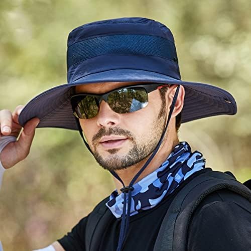 Jtjfit קיץ גברים בוני כובע שמש כובע דיג 2 חלקים עם הגנה על UV לחוף טיולים חיצוני קמפינג גינון