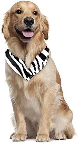 בנדנות כלבים מתכווננות 2 חתיכות, דפוס שחור לבן קרכיט רך ללבוש יומי של חיית מחמד, צעיפי קרכיים של קרכיים, צווארון לחתול חג,