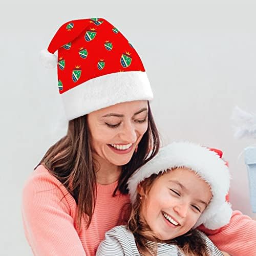 סנדזאק דגל כתר מצחיק חג המולד כובע סנטה קלאוס כובעי קצר קטיפה עם לבן חפתים עבור חג המולד חג מסיבת אספקת קישוט
