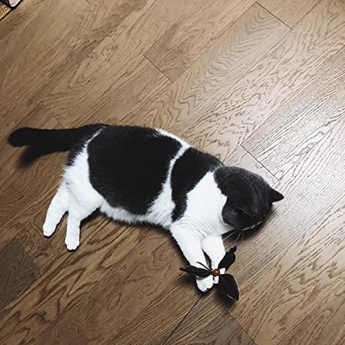 פוקיקוס חתול צעצועי שרביט נוצת 1 מחשב אינטראקטיבי מקל צעצוע עם 3 יחידות ספין נוצת מילוי עם פעמון סט עבור מקורה