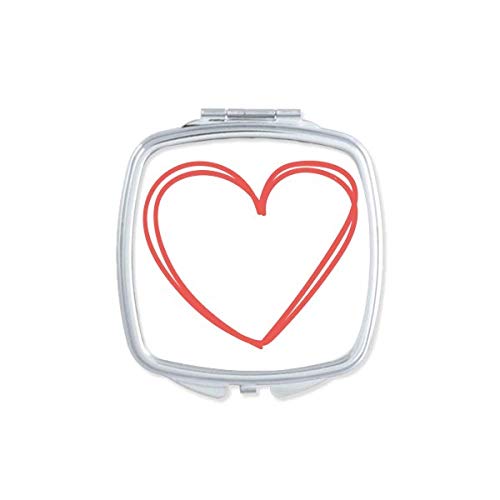 ולנטיין של יום לב כפול קווי מראה נייד קומפקטי כיס איפור כפול צדדי זכוכית