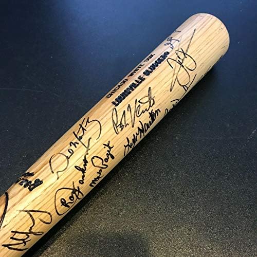 1996 קבוצת שיקגו ווייט סוקס חתם על חתימה בייסבול עטלף פרנק תומאס - עטלפי MLB עם חתימה