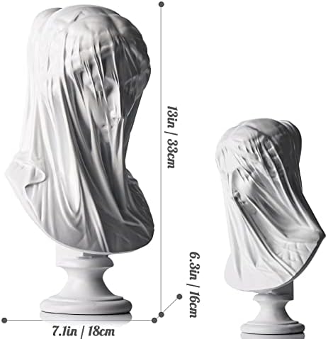 13 אינץ 'גברת מעוגלת חזה פסל אלת יוונית, קלאסי רומאי קלאסי גדול מיתולוגיה יוונית מתנות, פסל חזה ליידי עטוף לעיצוב