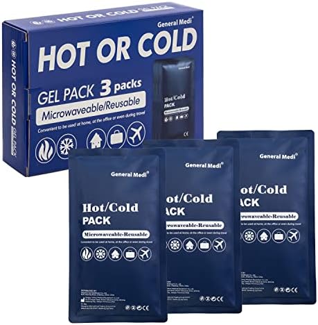חם & קר לשימוש חוזר ג ' ל חבילה לדחוס לעטוף - חבילה של 3 - נהדר עבור מיגרנה הקלה, נקעים, כאבי שרירים, חבורות, פציעות