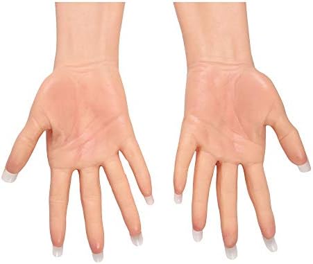 מתלבש 'סיליקון בעבודת יד כפפות-1 זוג כמו בחיים נשי מזויף ידיים מלאכותי עור כפפת עבור לאחר ניתוח לחפות צלקות מתלבש
