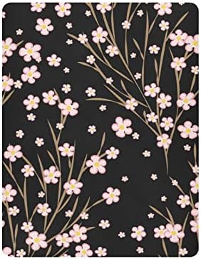 פריחת דובדבן אלזה יפנית סאקורה יפנית פרחים פרחים יריעות עריסה פרחוניות מצוידות סדין בסינט לבנים פעוטות תינוקות,