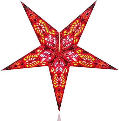 מכירות שמחות HSSL-FADKRD AURORA נייר כוכב פנס אדום כהה, 13 x 10 x 0.5