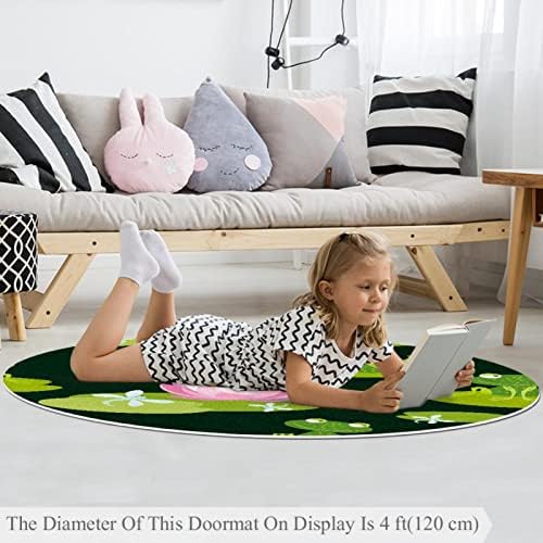 Llnsupply ילדים עגולים לילדים שטיח שטיח שטיח על לוטוס עלה משתלת כרית שטיח