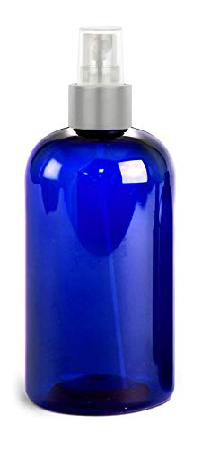 גרנד פרפומים 8 גרם פלסטיק כחול ריק בקבוקי ריסוס ריסוס מחלקים בושם עם משאבות כסף מט, למוצרי שיער, ערפל גוף, קלן, פשתן,
