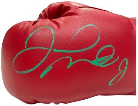 פלויד מייוות ' ר חתם על כפפת אגרוף מעור אדום חתום שמאל ירוק-כפפות אגרוף חתומות
