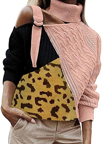 סוודר גדול של נשים עם שרוולים ארוכים צווארון צד אחד סטרפלס סוודר סוודרים סוודרים לאימון