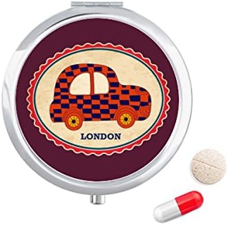 קטן רכב בריטניה לונדון חותמת בריטי גלולת מקרה כיס רפואת אחסון תיבת מיכל מתקן