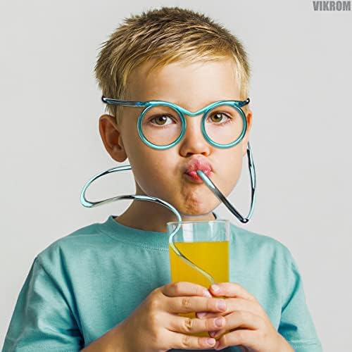 שתיית קשיות משקפיים פלסטיק-5 יחידות כיף משקפיים קש מכסה כובע לשימוש חוזר קשיות לילדים משקפיים קשיות שתייה למבוגרים מסיבת