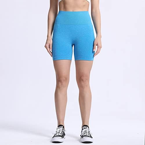 מכנסיים קצרים חלקים של Aoxjox קווי מתאר לנשים מכנסיים קצרים של אימון מותניים גבוהים מכנסי כושר מכנסיים קצרים שלל המריצים