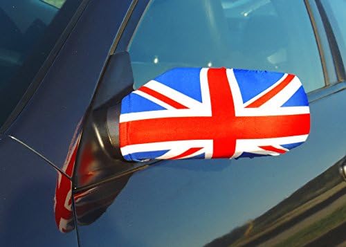 דגל בריטניה למראה כנף כיסוי מכוניות, דגלים לאומיים בריטים חומר נמתח המיוצר על ידי Spandex ו- Polyester מתאים כמעט לכל