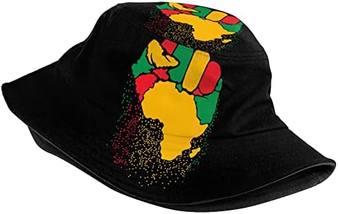 כובע דלי ליום העצמאות של אפריקה אמריקאית לגברים נשים, דייג חופש שחור כובע קיץ חוף כובע שמש חיצוני