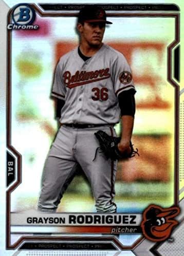 2021 Bowman Chrome Refractor BDC-136 Grayson Rodriguez RC טירון Baltimore Orioles MLB כרטיס מסחר בייסבול