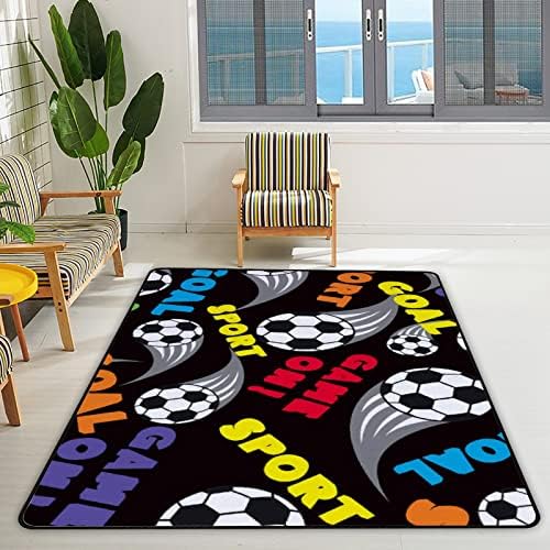 זוחל שטיח מקורה משחק כדורגל מחצלת כדורגל שחור לסלון חדר שינה חינוכי חינוך משתלת שטיחים שטיחים 72x48 אינץ '
