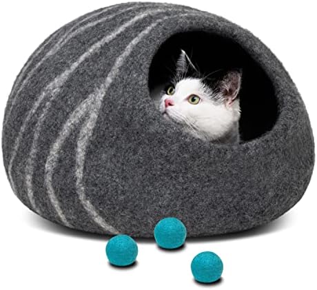 פרימיום הרגיש חתול מיטת מערת צמר כדור צעצועי צרור