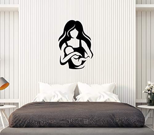 עיצוב מדבקות קיר הורים משפחתיים הורים ילד תינוקות תינוקות ויניל מדבקת תפאורה גדולה שחור