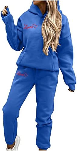 אימונית נשים 2 PC סט אופנה מכסה המנוע סווטשירטופ ספורט ספורט חליפת מכנסיים מזדמנים סווור שרוול ארוך ספורט ספורט ספורט.