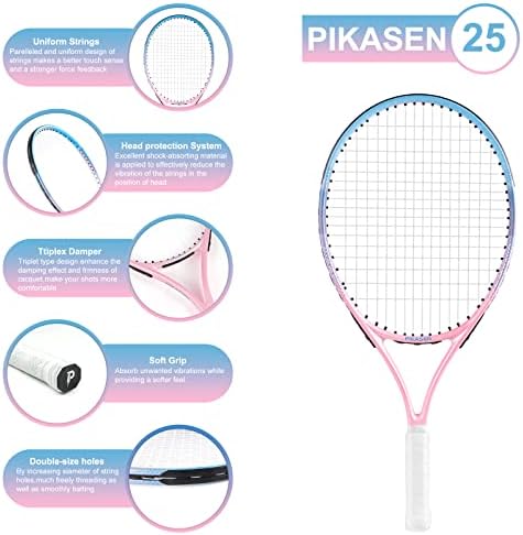 פיקאסן 17 -25 ילדים טניס מחבט המתנע הטוב ביותר ערכת לילדים גיל 9 ומתחת עם רצועת כתף תיק פעוט טניס רקט