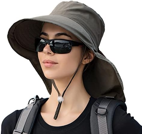 כובעי שמש לנשים מטיילים כובע דיג כובע שוליים רחבים עם כובעי הגנה מפני צוואר גדול של צוואר לגברים ונשים
