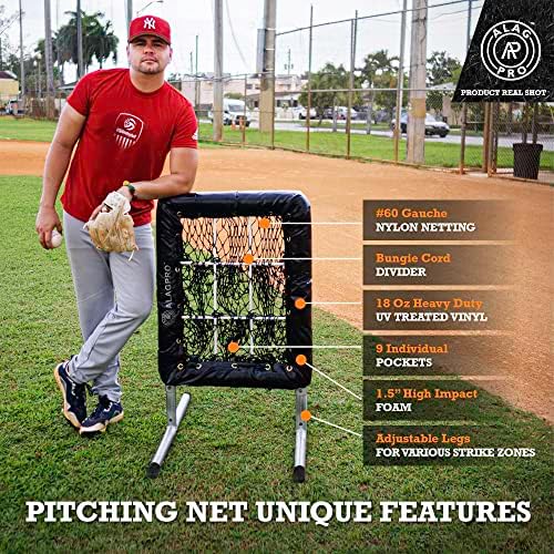 Alagpro Pocket Pitching Net 9 Hole Pitching Pitching אזור שביתת יעד עבור קנקני בייסבול וסופטבול - סיוע המגרש הטוב ביותר