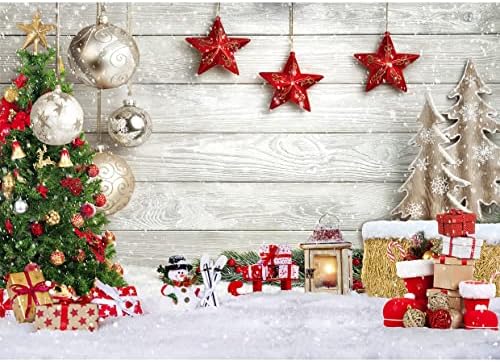 תפאורת חג המולד של SJOLOON רצפת עץ לבנה עם תפאורת פתית שלג רקע עץ חג המולד רקע לקישוט מסיבות חג המולד איסוף משפחתי 12392