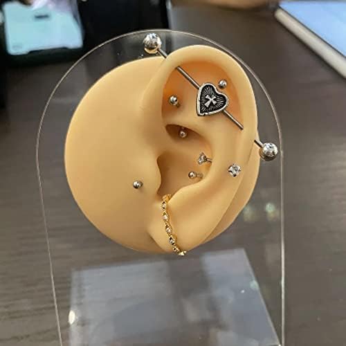 גואנגמינג-1 חתיכה מקצועי סיליקון אוזן פירסינג דגם אוזן מציג עובש פירסינג עיסוק כלים מתאים עגילי הרבעה תצוגת פירסינג