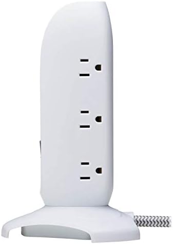 מגדל מתח טריפ לייט מגדל 5-אאוטלט 3 יציאות USB 6ft כבל 5-15p לבן