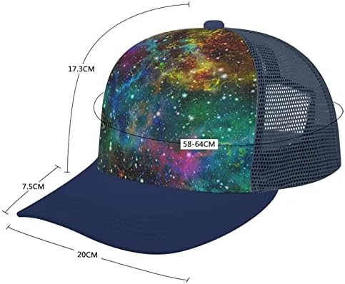 צבעוני יקום ערפילית שמי זרועי הכוכבים יוניסקס למבוגרים מעוקל ברים בייסבול כובע כובע של ספורט באופן חופשי מתכוונן