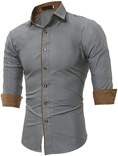 Maiyifu-GJ גברים מגלגלים שרוול חולצות מסוגננות בצבע מוצק מזדמן חולצה קלה חולצה קלאס