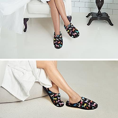 קשת גלקסי חדי קרן נשים של בית כפכפים מקרית מקורה חיצוני להחליק על בית נעליים עם רך טרי רירית