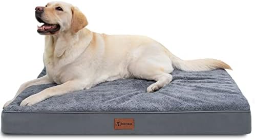 מיטת כלבים אורתופדית של מיחיק לכלבים בינוניים, גדולים, מיטת כלבים קצף-ביצה עם כיסוי נשלף, מכונת מיטת חיות מחמד
